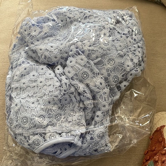 NWT Devika Crochet Cutout Dress in Blue - Picture 8 of 8